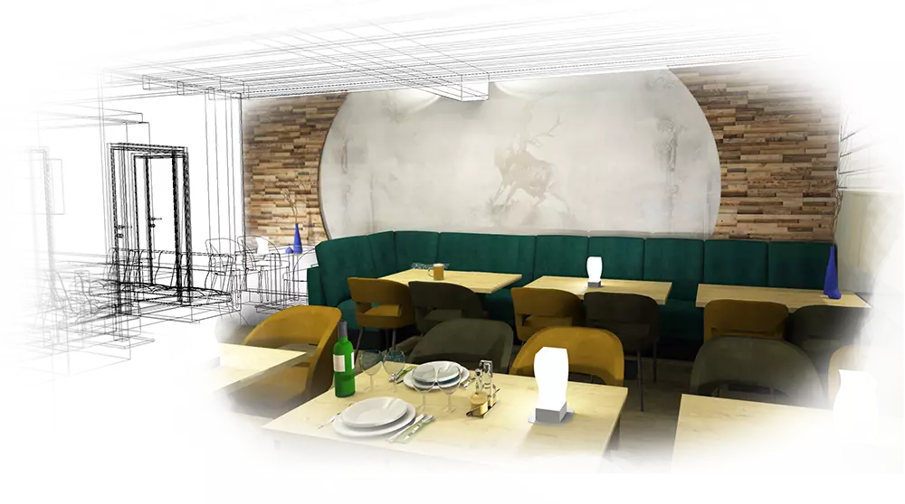 Drahtmodus mit 3D Gestaltung Restaurant | Veiner Weissert SàRL - Hosingen by Gil Roger ( VW ) Clervaux - Diekirch - Ettelbrück - Wiltz - Wincrange - Troisvierges - Weiswampach